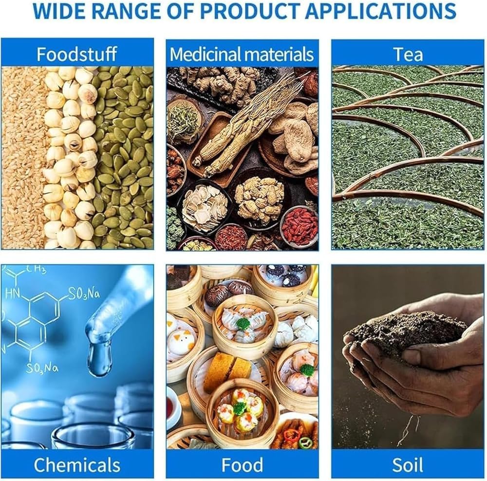 Analizador de humedad halógeno digital, ajustable de 40 a 199 °C, temporizador de 1 a 99 minutos para pruebas de laboratorio de alimentos, granos y farmacéuticos