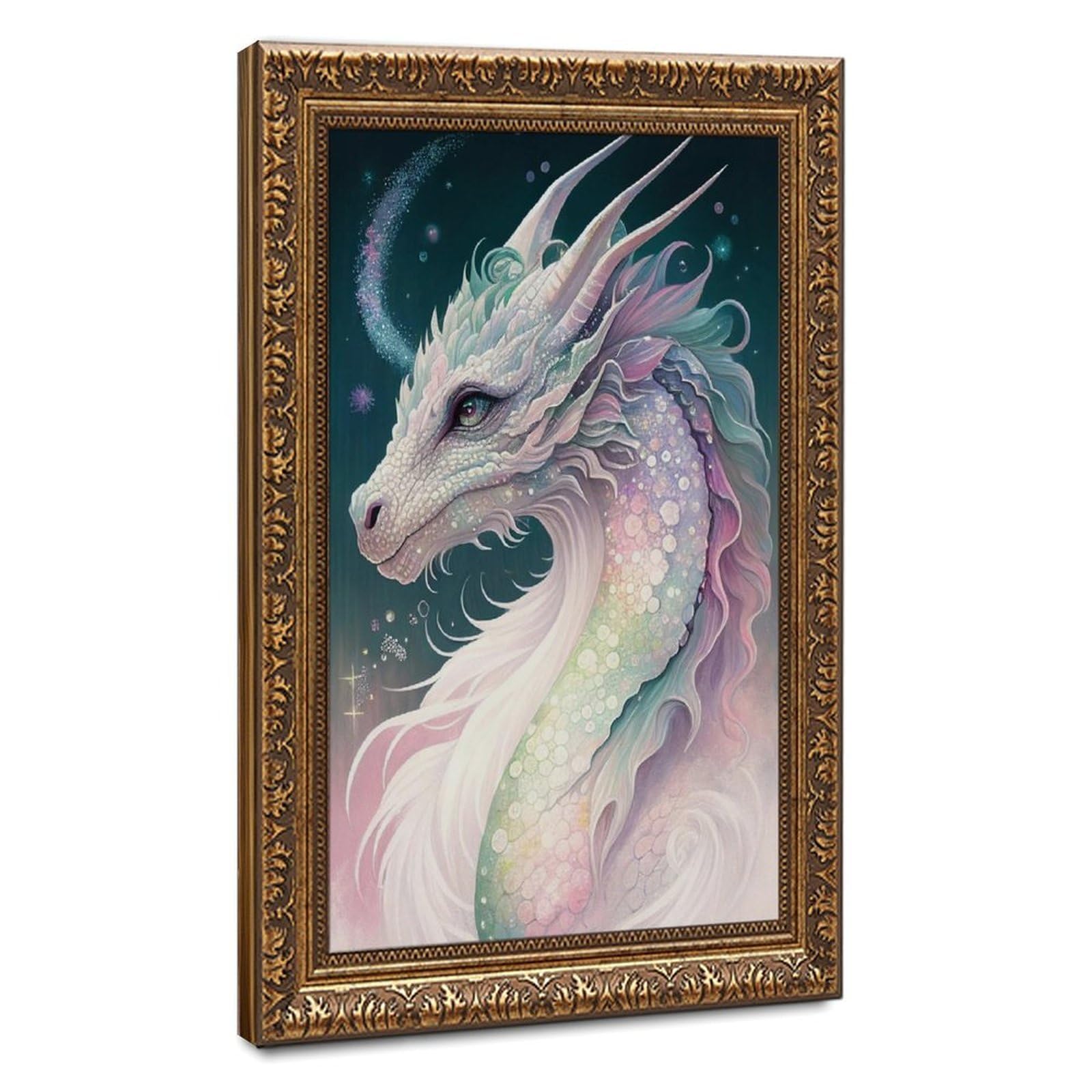 Bareronor Watercolor Dragon Poster (5) Canvas Poster Bedroom Decor Landscape Office Room Decor Gift 24" L X 36" W