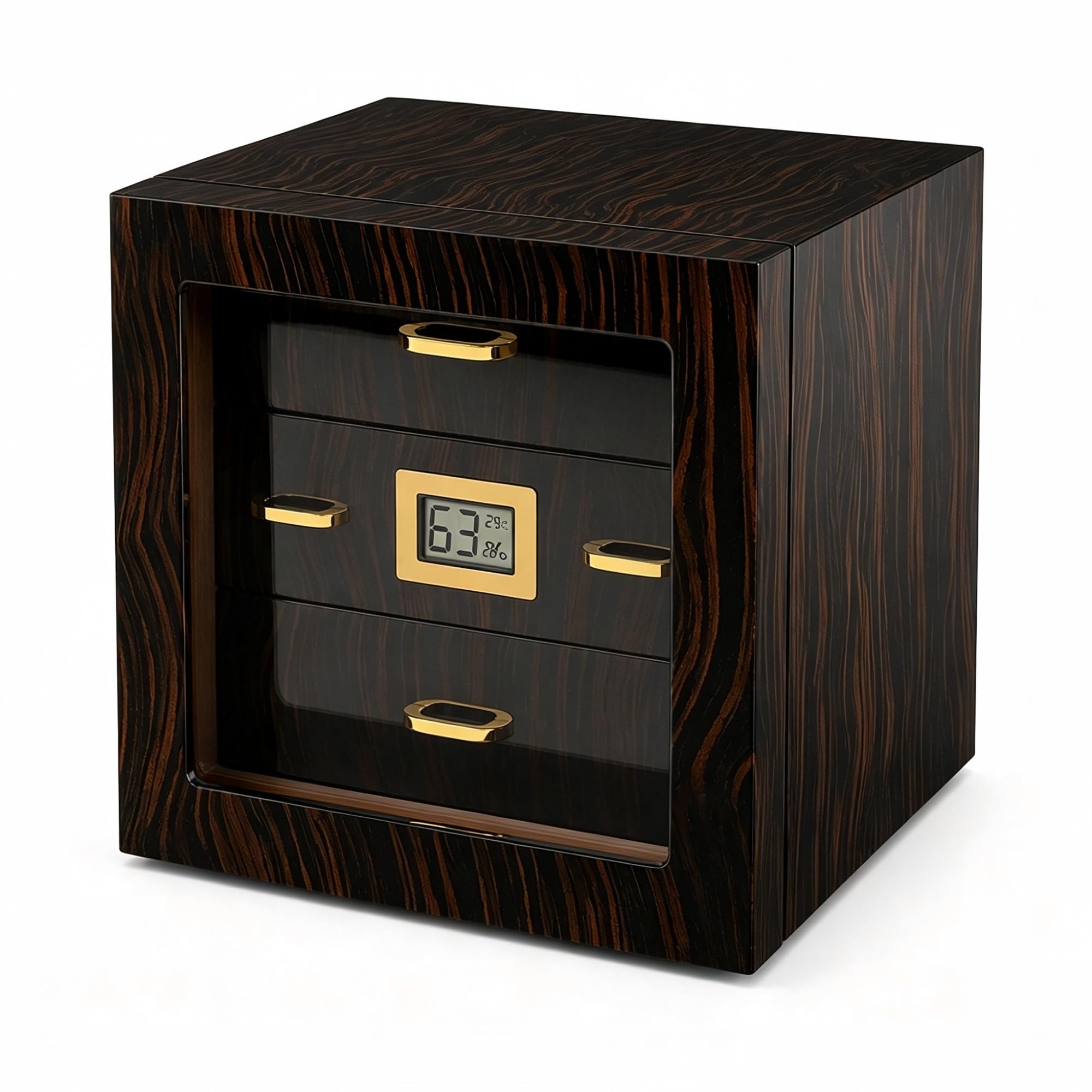 Caja for cigarros de sándalo marrón Brillante