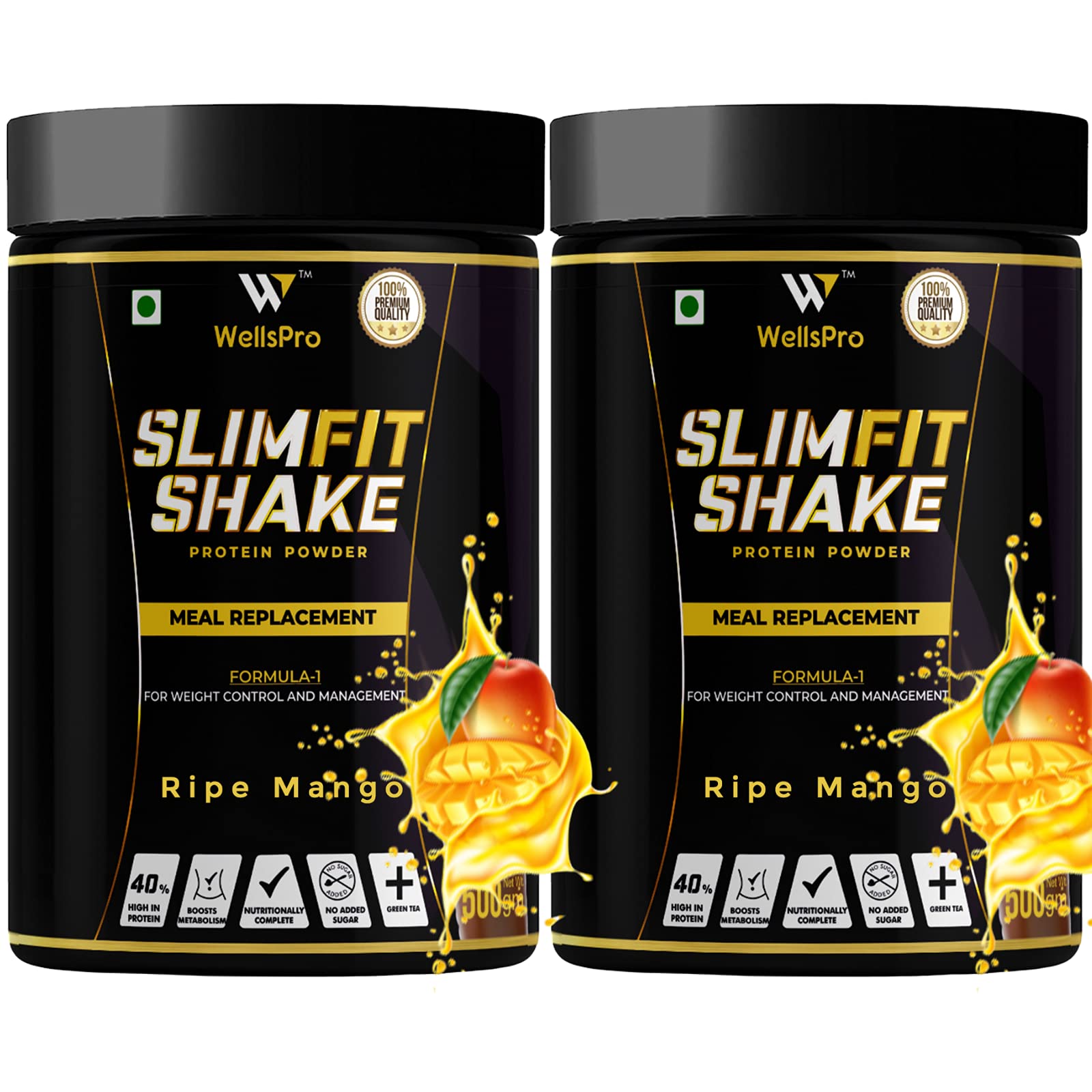 WellsPro Slim Shake Protein Powder 1kg Formula1 Meal Replacement Shake For Weight Control & Management, Sugar Free with 7 Ayurvedic Herbs, Multivitamins & Minerals [Mango Flavor, Pack of 2*500g] (B09DKM99QB) Amazon Price History, Amazon Price Tracker