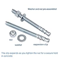 Vista 4 de 1/2 pulgada x 5-1/2 pulgadas - 10 piezas de anclaje de cuña chapado en zinc resistente para hormigón