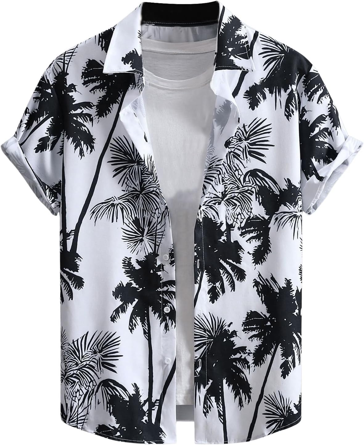SOLY HUX Men's Hawaiian Shirts Tropical Short Sleeve Button Down Beach Shirt Summer Vacation Shirt Tops
