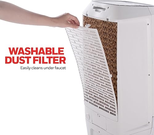 Miniatura 8 de Honeywell Ventilador y humidificador compacto de 700 CFM, enfriador de aire evaporativo portátil para interiores, enfriador de pantano, control