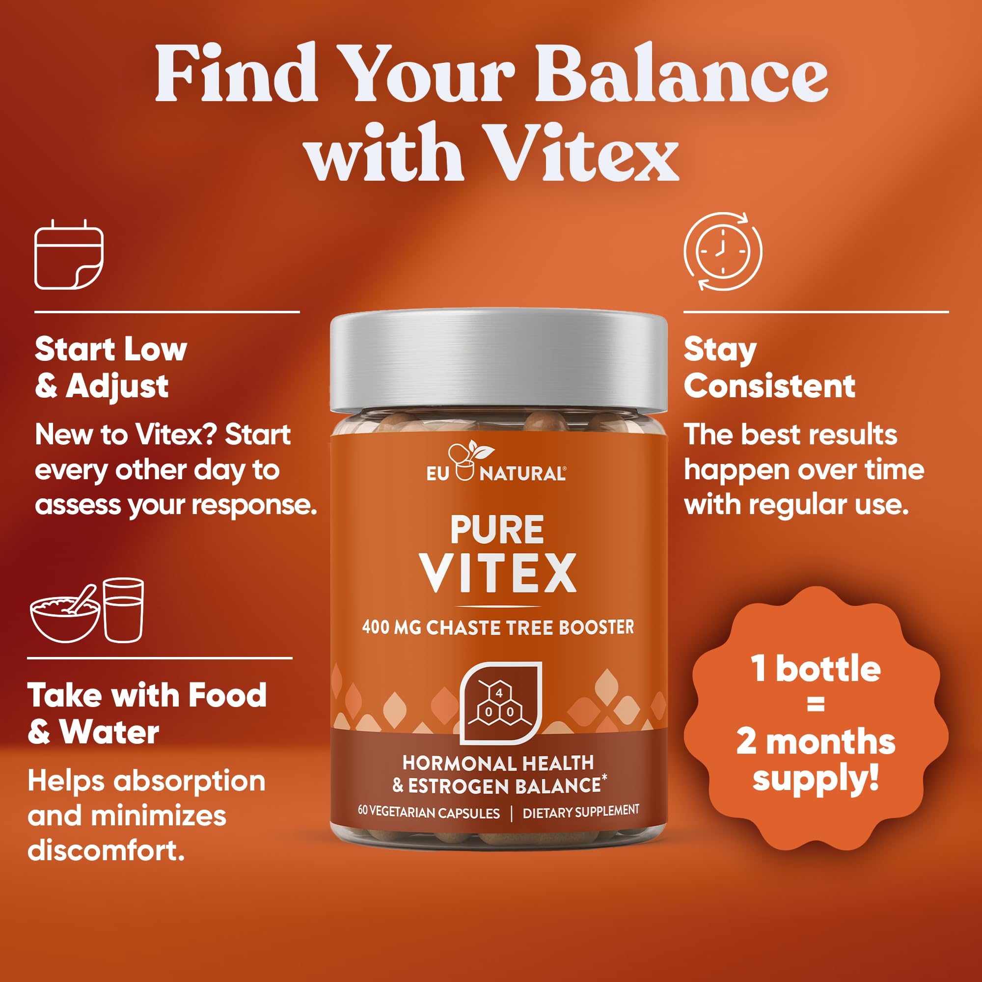 Vitex Chasteberry 400mg - Women's Hormone & Cycle Support, 60 Capsules — Amazon image 6