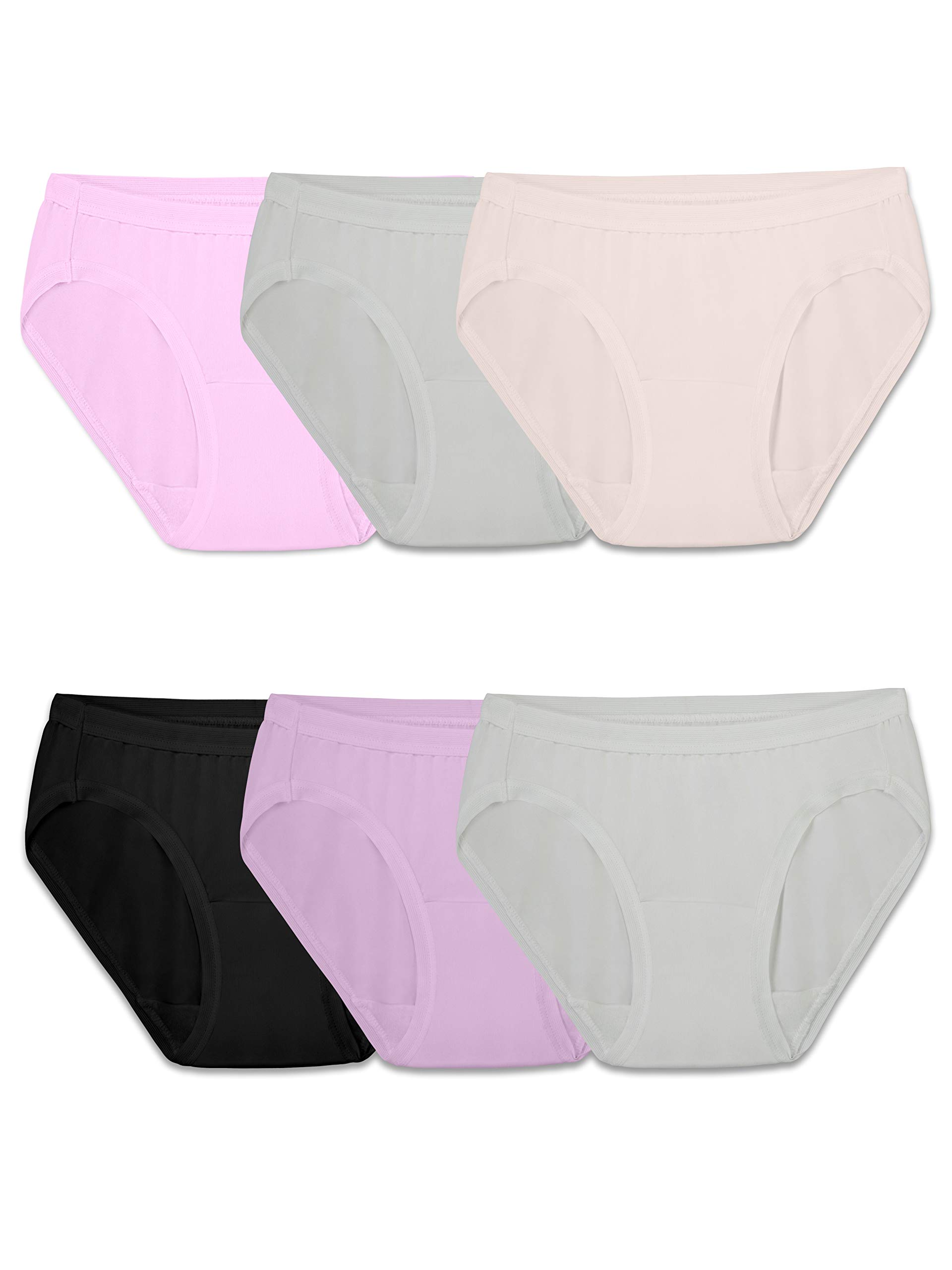 Fruit of The Loom Girls 6 Pack Assorted Hipster