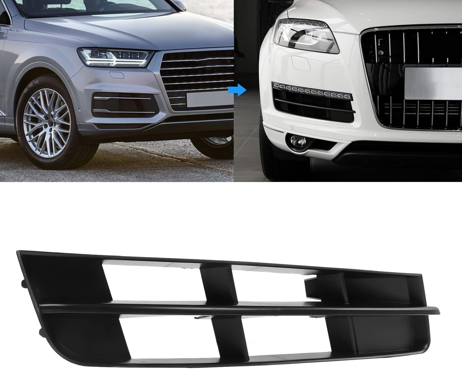 Black ABS Air Vent Cover Trim AU1039112 Front Bumper Lower Grille for 2010-2015 Vehicles Right Side Standard Bumper Replacement Part