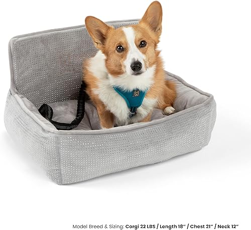 Miniatura 2 de Nandog Pet Gear - Cama de asiento de automóvil para perro de lujo con inserto de almohadilla extraíble y lavable y correas gruesas para cinturón de