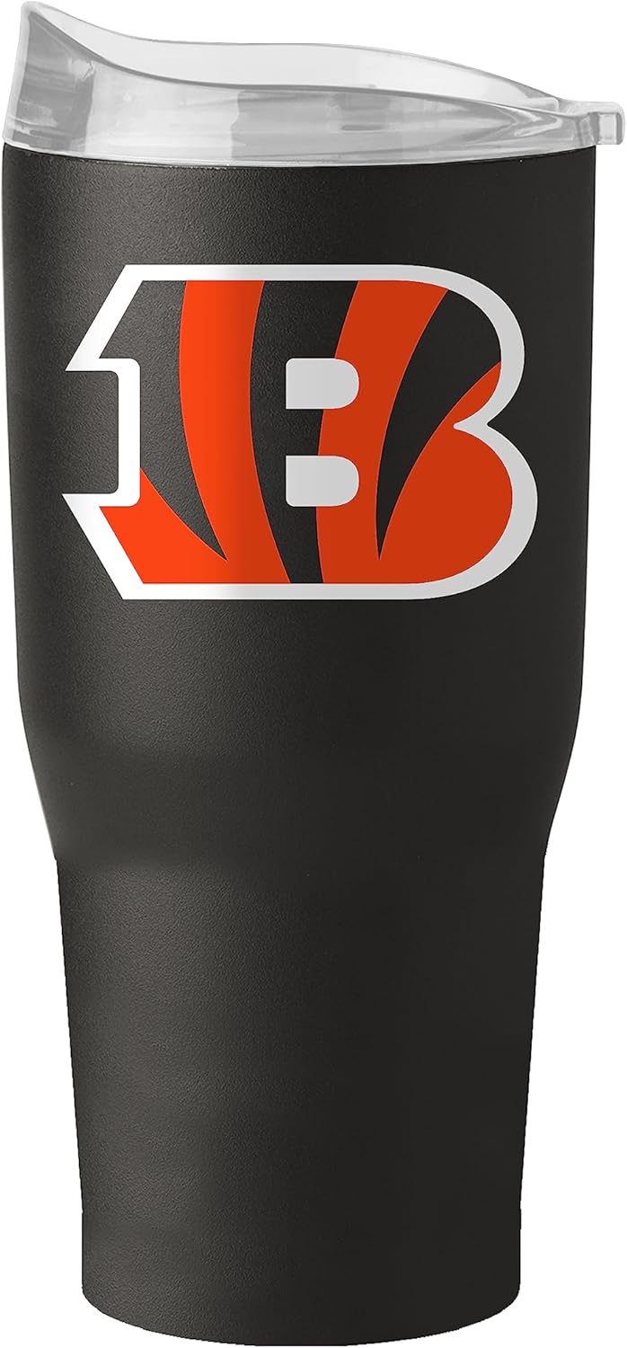Logo Brands 607-S30PT-34: Cincinnati Bengals 30oz Flipside Powder Coat Tumbler