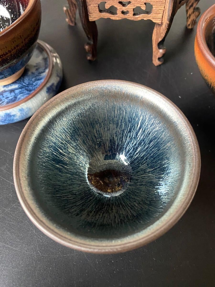 黒薩摩 龍門司焼 黒秞白流 皆具 茶道具 1171 黒薩摩 龍門司焼 黒秞白流