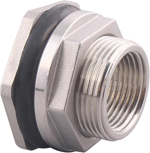 Miniatura 26 de DERNORD Conector de tanque de agua hembra de 1 pulgada, accesorios de mamparo de acero inoxidable, paquete de 5