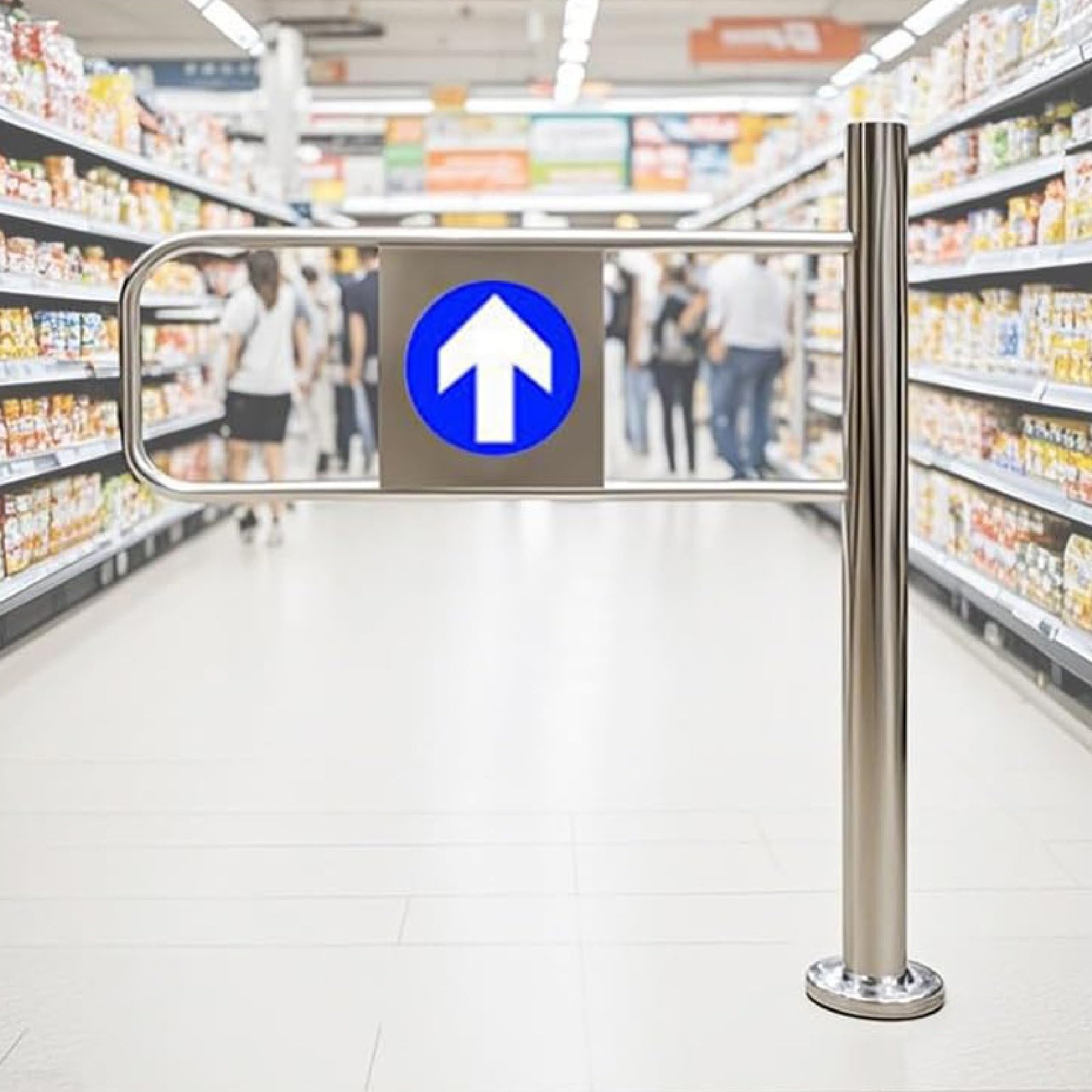 Swing Gate for Supermarket Entrance Spring-Loaded Safety Door Easy Install Metal Pedestrian Gate Automatic Closing for Warehouse Library Store Scenic 70x97cm-right