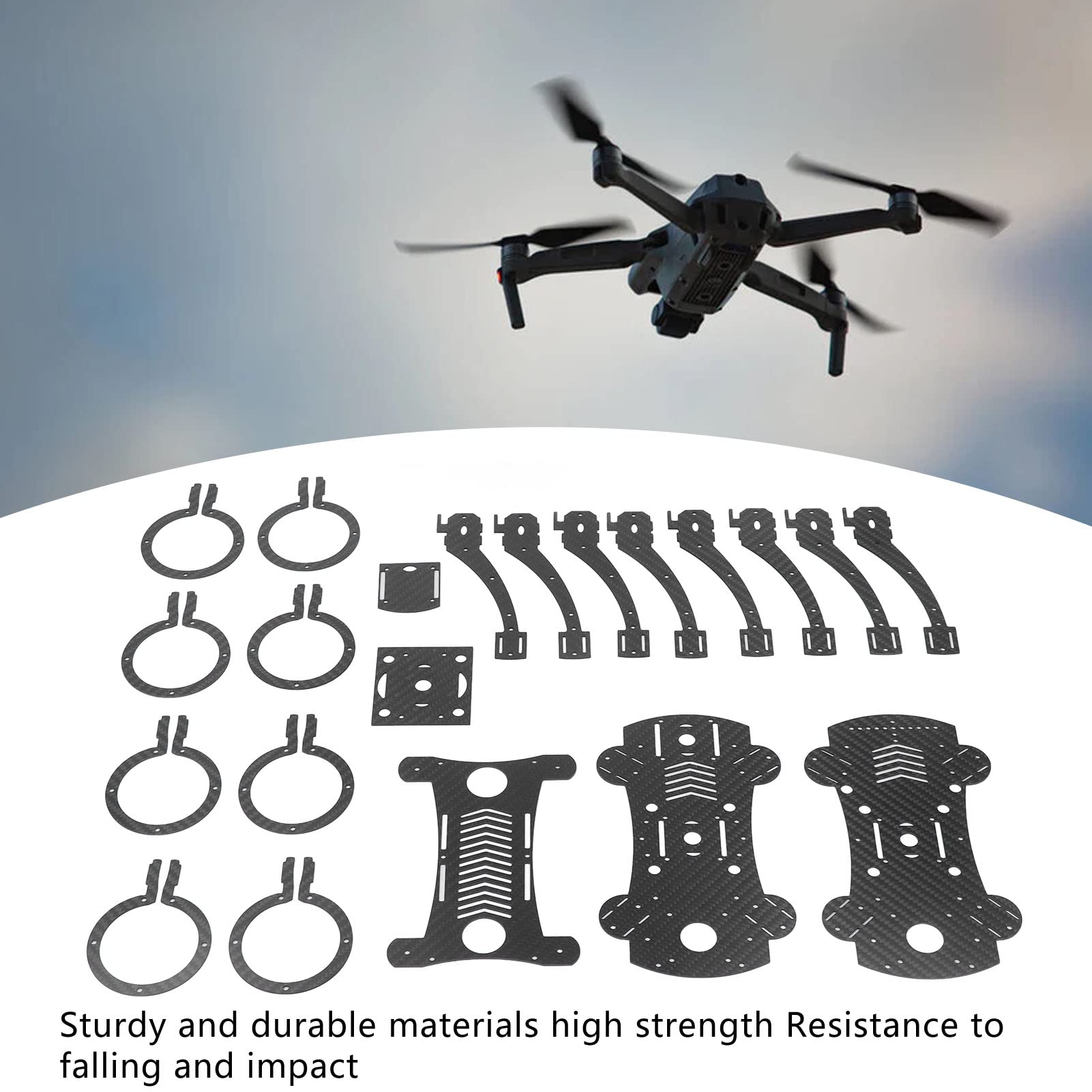 Quadcopter-Rahmen-Kit, F450 Kohlefaser Leichtes Gewicht Hohe Festigkeit und Schlagzähigkeit DIY-Installation Drone Frame Kit 4 Kupfersäulen Racing-Drohnenrahmen für 50mm Ducted Fan