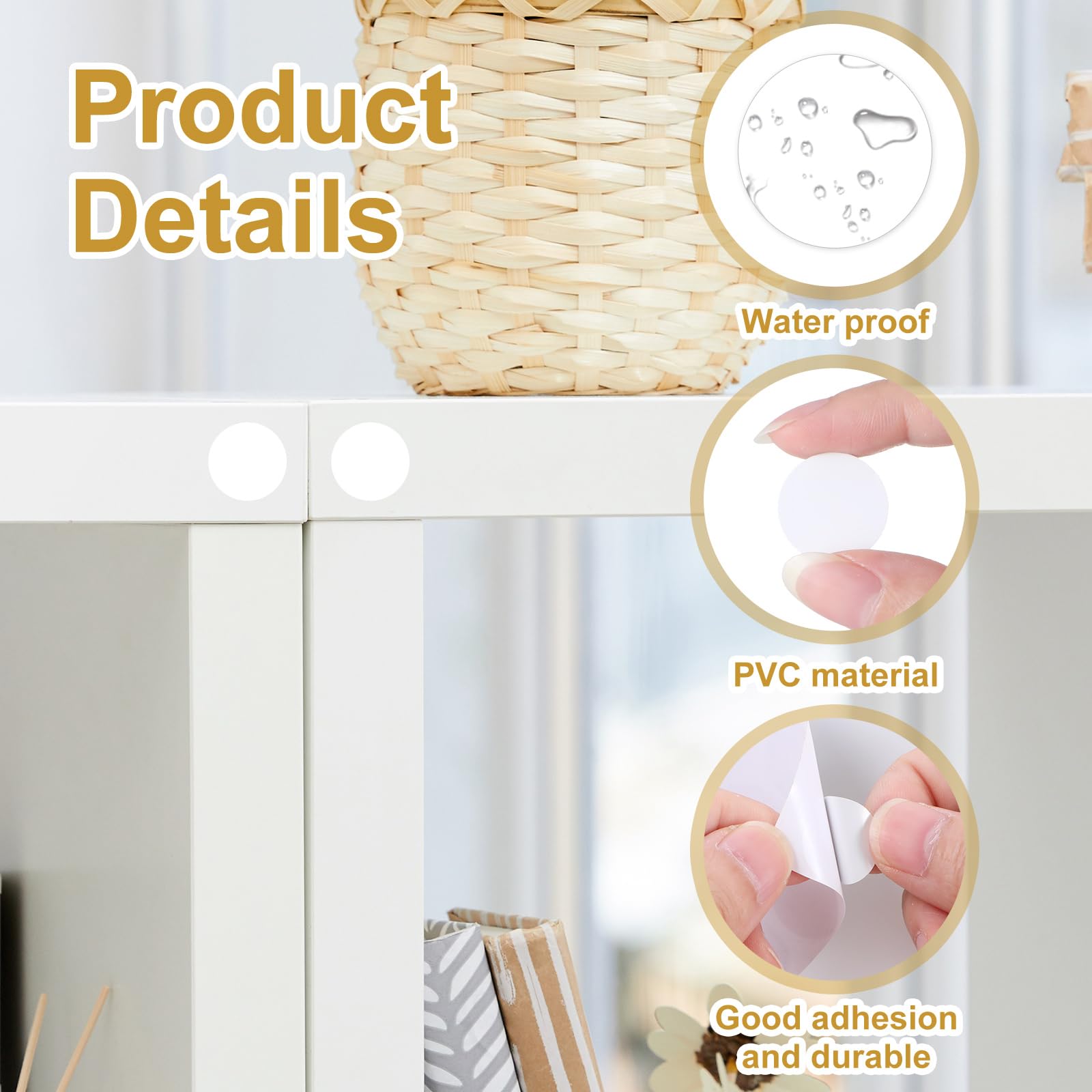 Tappi Copriforo Set Di 162 Tappi Coprivite Adesivi In PVC, 3 Fogli Da 21 Mm, Texture Legno, Ideali Per Coprire Fori Di Viti Su Mobili E Pareti, Adesivi Per Mobili Da Armadio - Foto 4