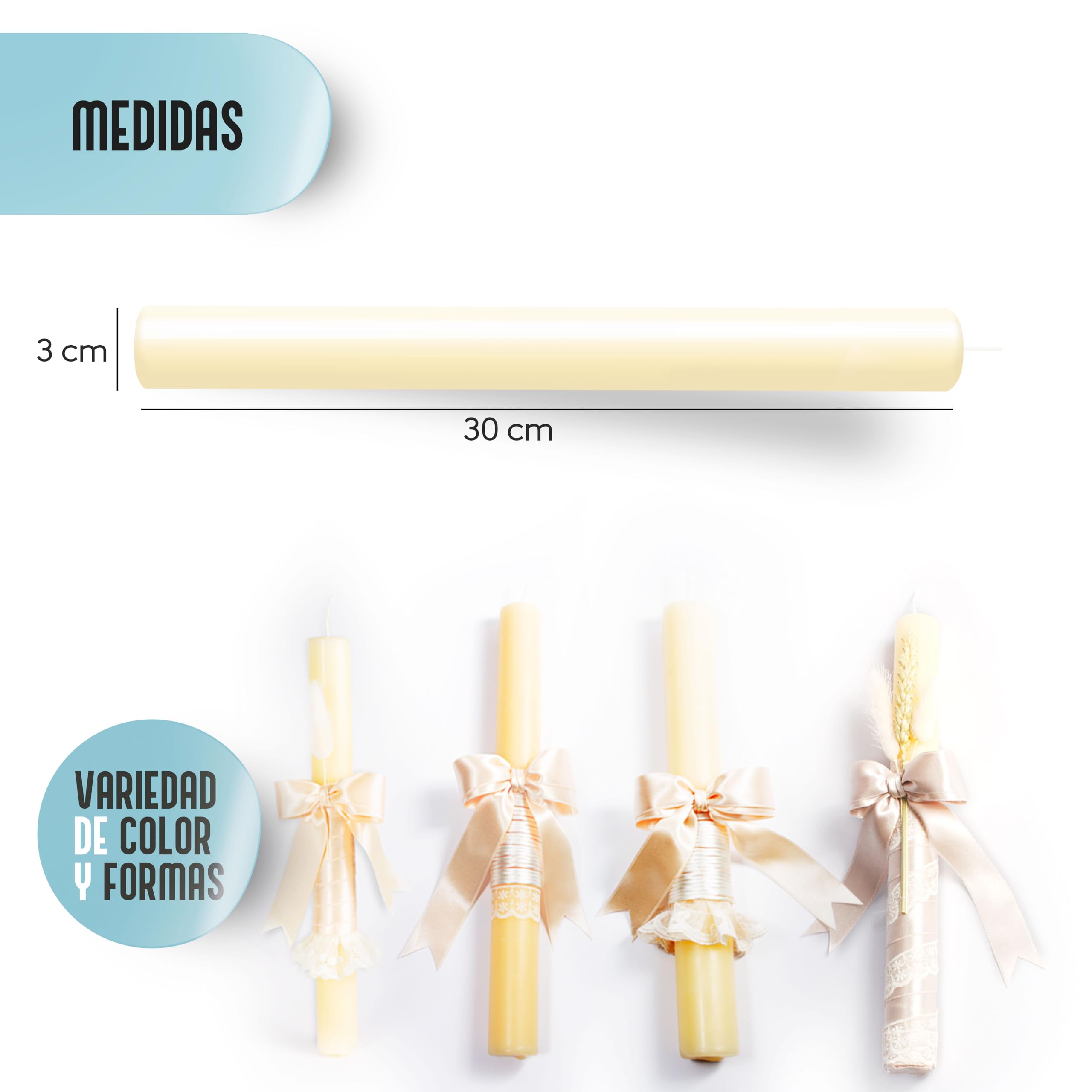 Candela Battesimo Padrini per Regalare Cirio Battesimo Bambina Artigianale Cera d'api Naturale Candela Bianca Shell (Rosa)