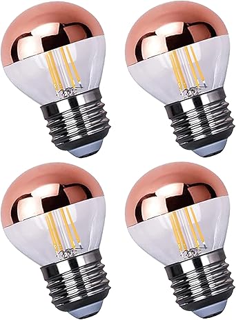 Amazon Ky Lee Led電球 フィラメント電球 G45型 6w エジソン 電球 Led E26口金 電球色 広配光タイプ クラシック 半分ローズゴールド電球 バルブ エジソン電球 照明 装飾電球 おしゃれ Led デザイン照明 4個入 ｋｌ ｌｅｅ ｋｏｒｅｙｏｓｈｉ ｌｉｗｅｉｋｅ