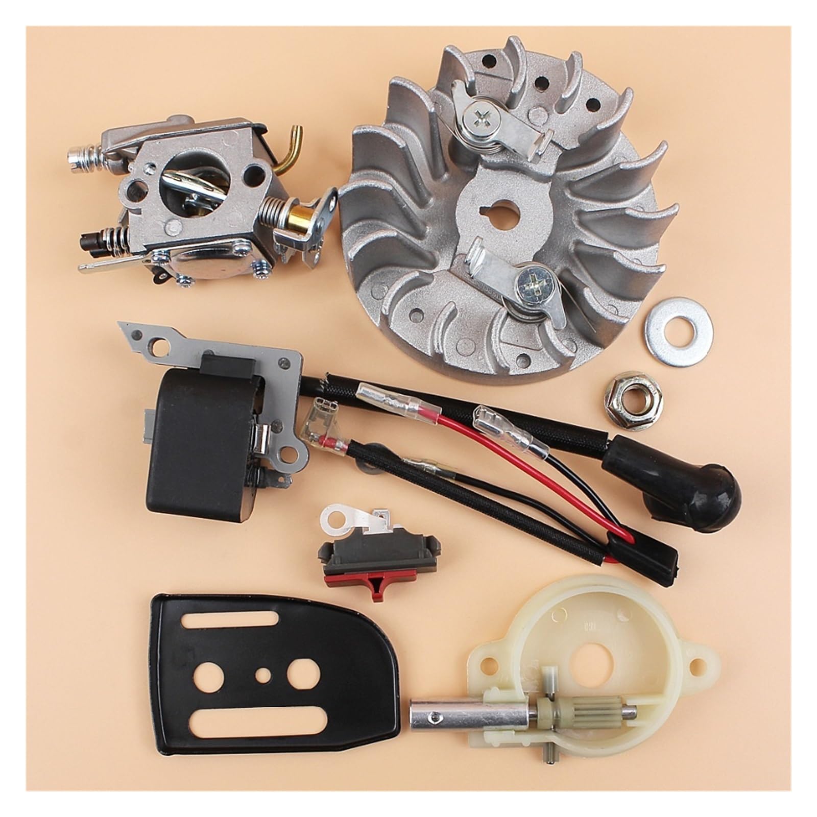 Pièce tronçonneuse Husqvarna 137 142 avec bobine d'allumage volant moteur carburateur Zama C1Q-W29E