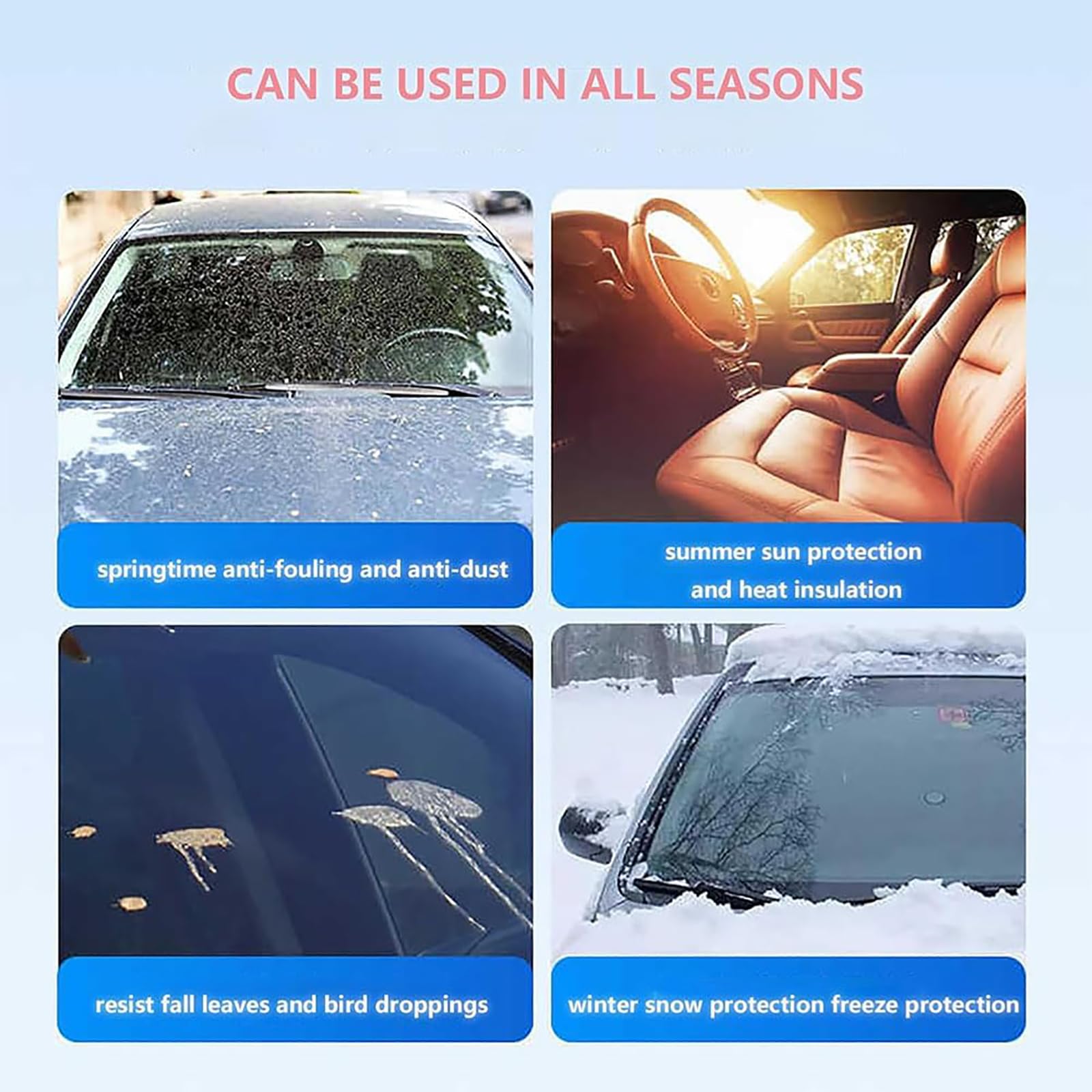 Couverture Pare Brise Voiture Hiver pour Fiat Fullback 2016+, Protecteur Pare Brise Voiture, ProtèGe Pare Brise Hiver, BâChe Pare Brise Protection Couverture Repliable,L/240 * 150cm