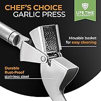 Vista 2 de ORBLUE Garlic Press Stainless Steel - Premium Professional Grade Garlic Mincer, Crusher & Peeler Set - Easy Clean, Dishwasher Safe & Rust-proof