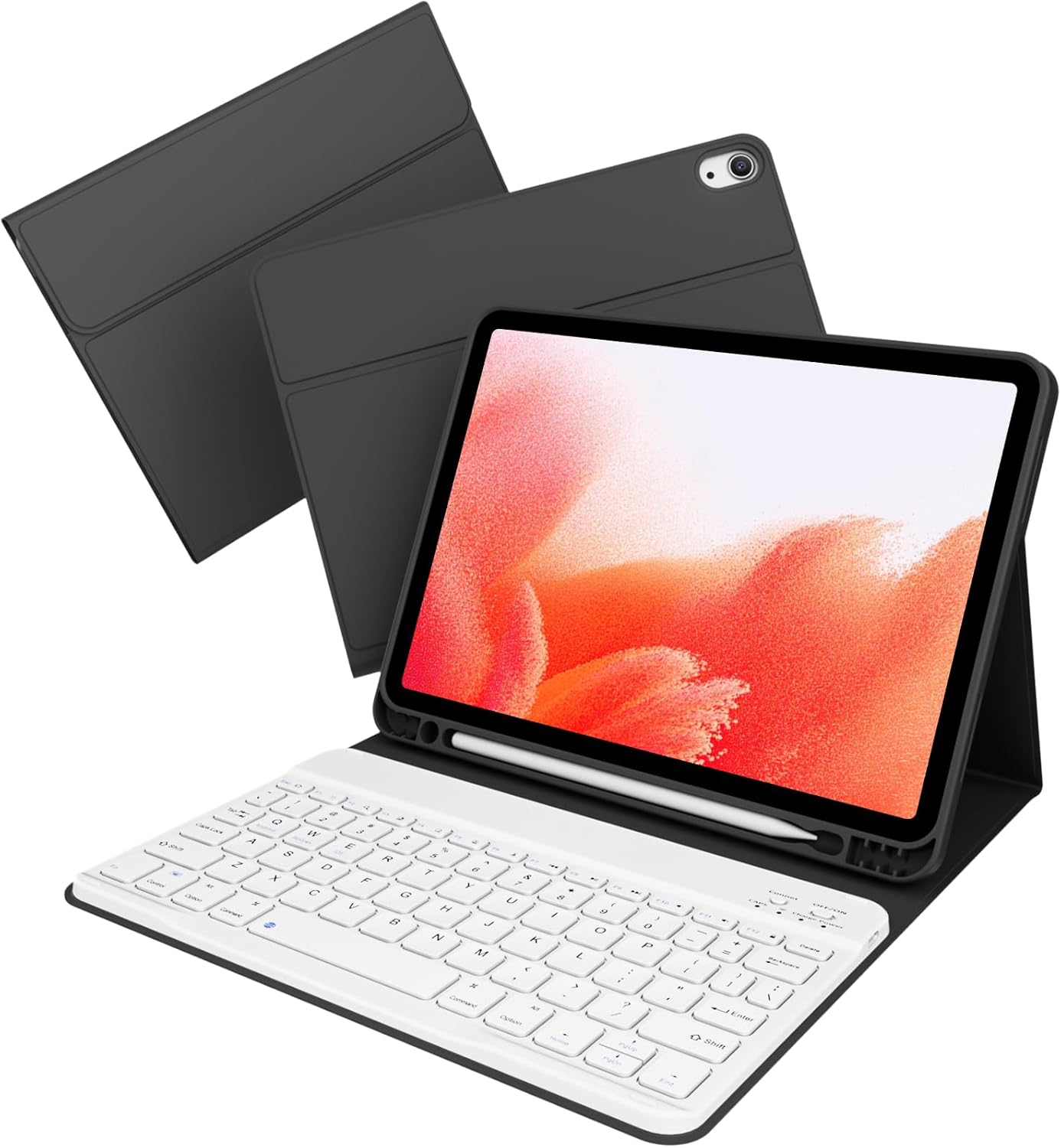 KenKe Keyboard Case for iPad Air 7th Generation 11 Inch M3 2025/M2 2024, for iPad Air 5th/4th Generation 10.9 Inch (2022/2020) with Pencil Holder, Magnetic Detachable Bluetooth Keyboard, Black