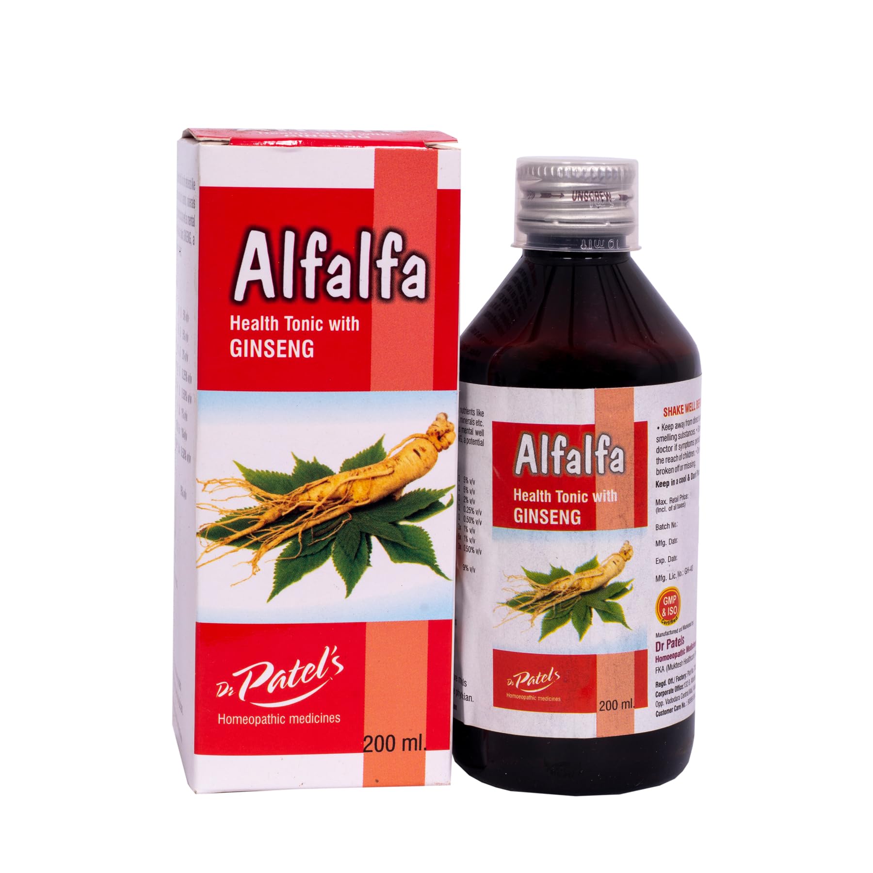 Dr Patel's Pack of 2 Homeopathic Alfalfa Syrup - Health Tonic with Ginseng | Anxiety Relief, Sleep Aid, Appetite Stimulant, and General Weakness-200ml-image-32