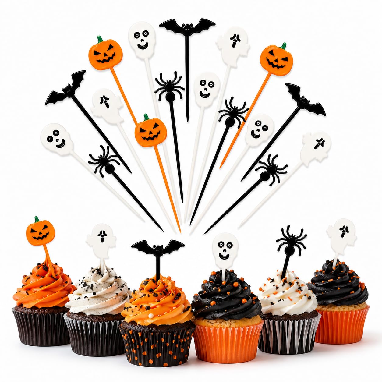 Luxorielle 100pc Halloween cake decoration, Halloween decoration