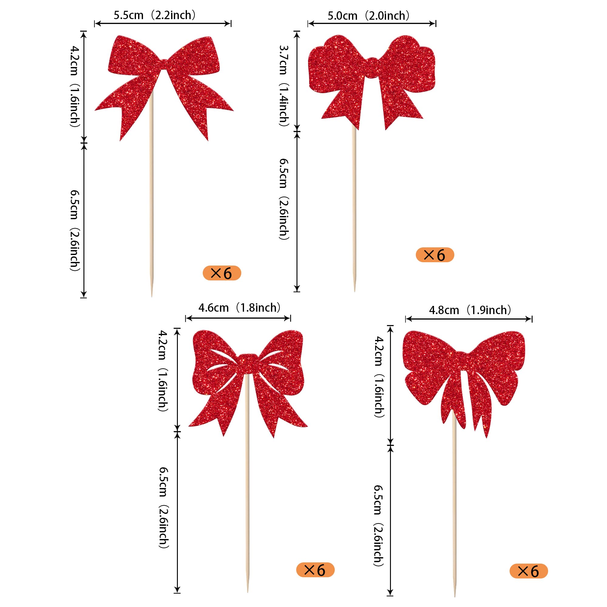 12pcs Pink Bow Cupcake Toppers, Bowknot Cupcake Toppers Pink Ribbon Bow Cake Topper Bow Cupcake Picks Pink Bow Birthday Decorations For Wedding Baby Shower Bachelorette Party