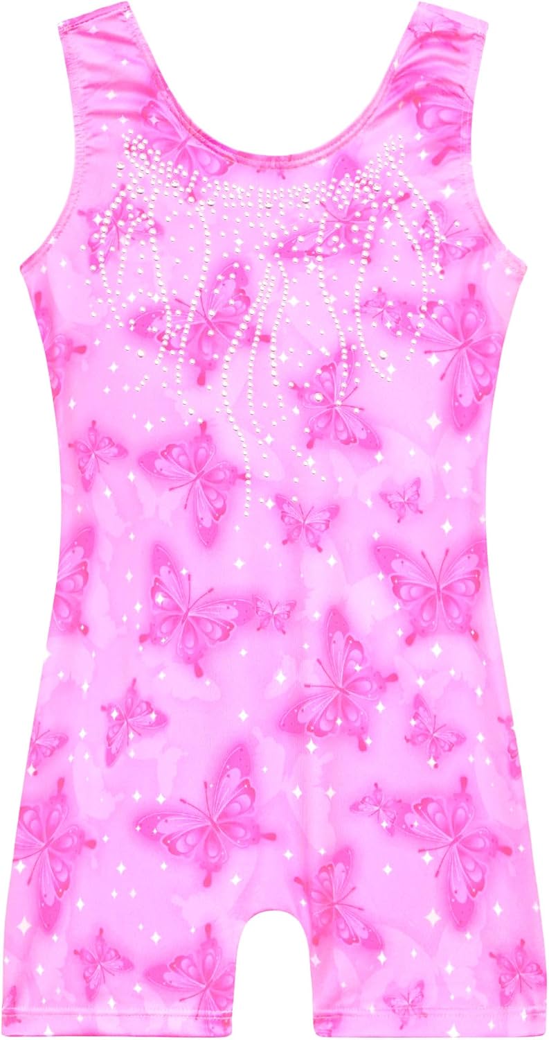 Nymphperi Gymnastics Leotards for Girls One Piece Sleeveless Biketards Colorful Tumbling Bodysuits Stretchy Unitard