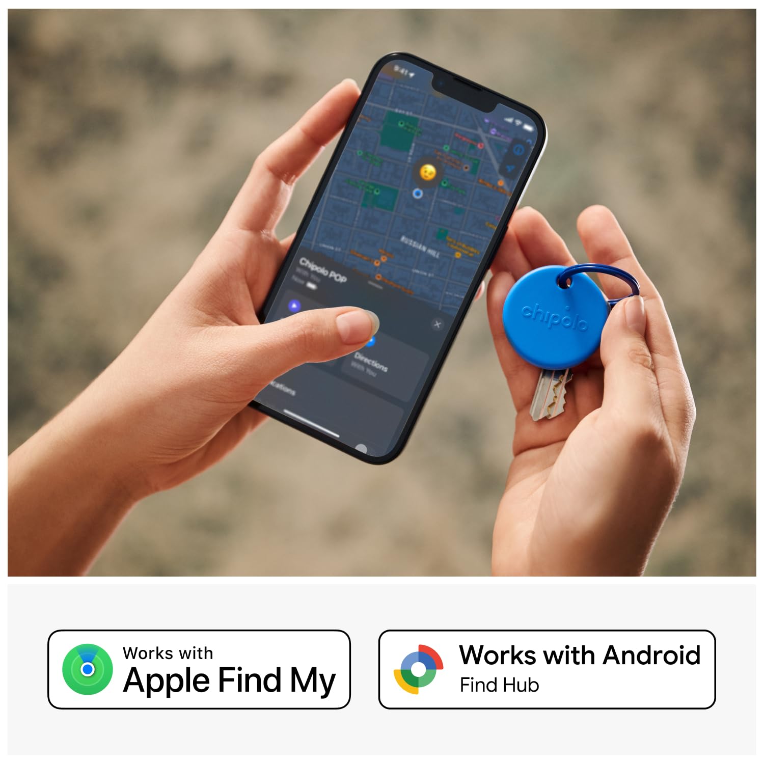 Chipolo POP Tracker - Un tracker Bluetooth sonoro, colorato | e compatibile con Chiama il telefono e gli Avvisi di fuori portata, funziona con Find Hub su Google o Apple Find My - 6 Pezzi
