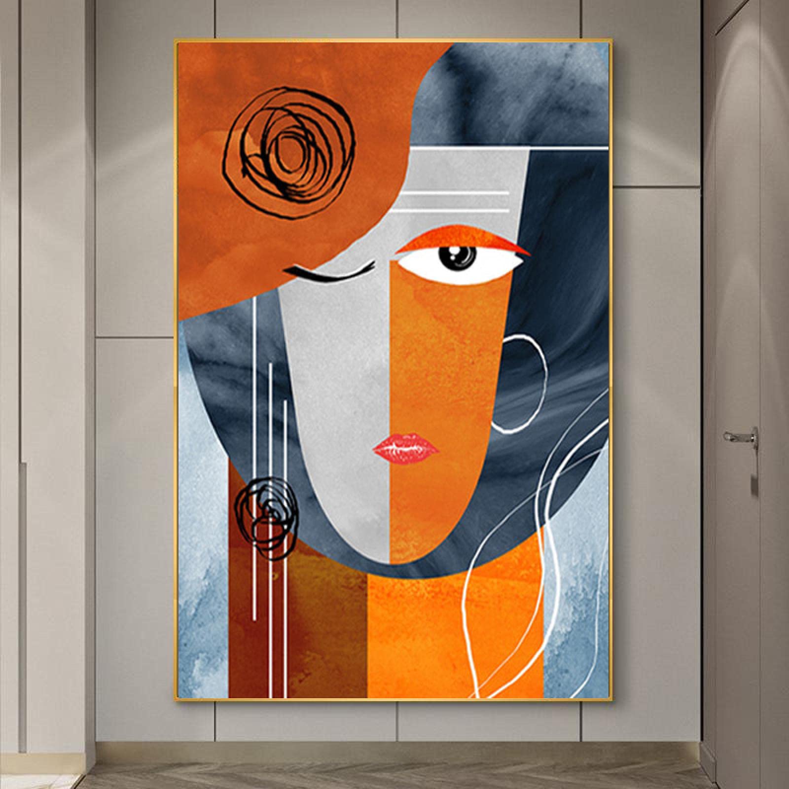 Affiche Déco Murale 40x40cm Design Géométrique Orange - ARTTOR - Neuf