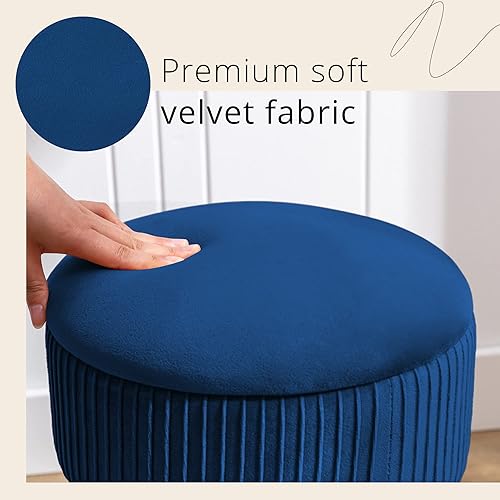 Miniatura 19 de LUE BONA Taburete giratorio de 360° para sala de maquillaje, taburete de altura ajustable para tocador con almacenamiento, pequeño cuero sintético