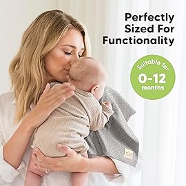 Organic Burp Cloths Baby Boy, Girl - 6-Pack Large Cotton Burping Cloths for Babies, Spit Up Rags, Super Absorbent, Ultra Soft Newborn Rag, Gender Neutral, Machine Washable, Durable (Nordic)