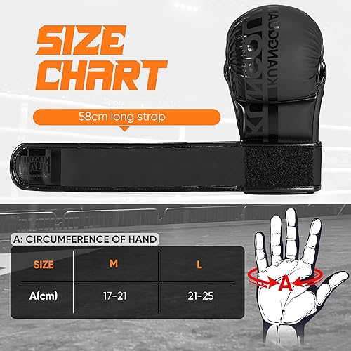 Miniatura 6 de Guantes MMA Open Palm Sparring & Grappling Mits, artes marciales para hombres y mujeres, deportes de combate, artes marciales, artes marciales,