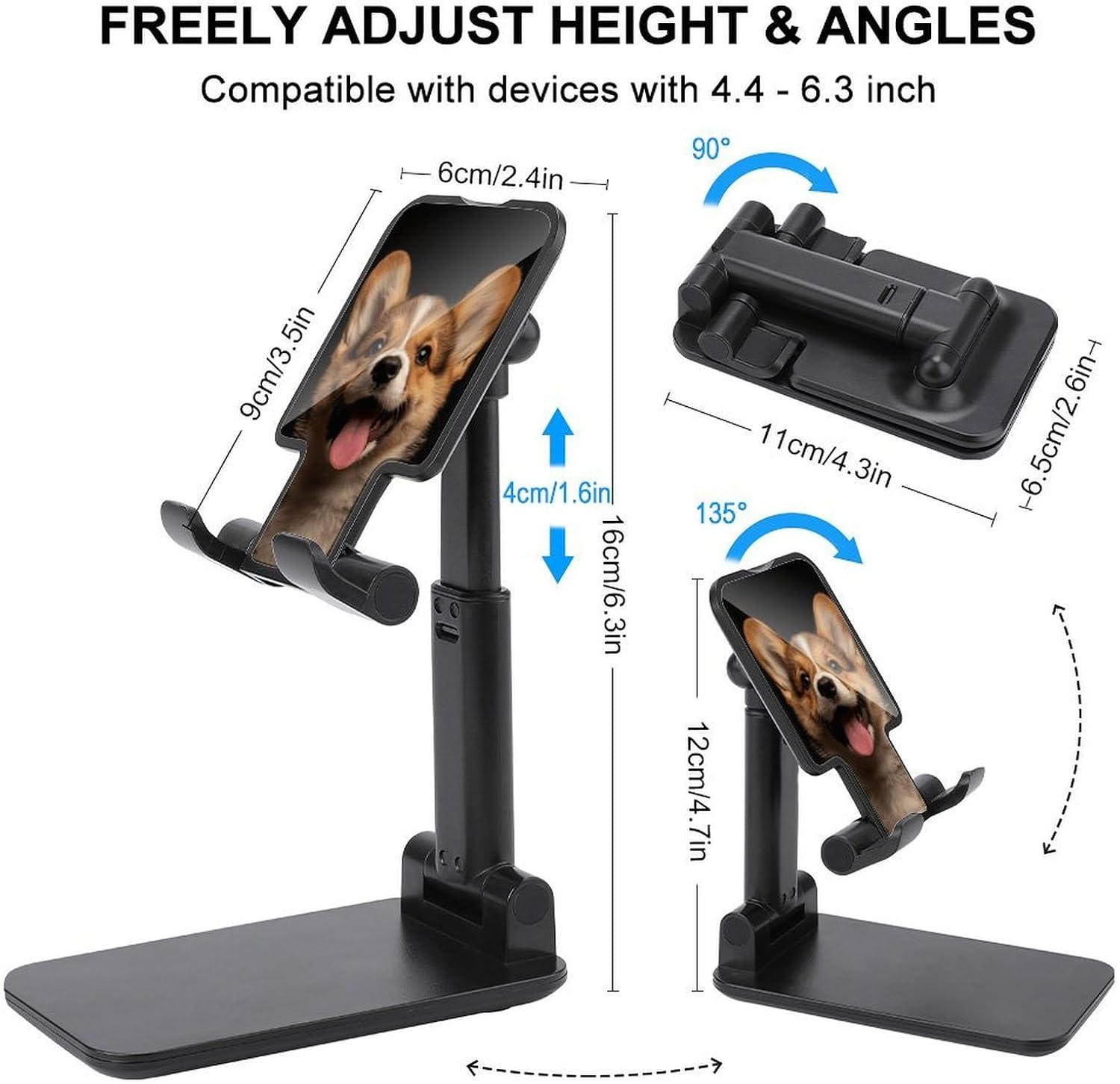 Dog Sticking Out Tongue Foldable Phone Stand for Desk Taller Stand image 2