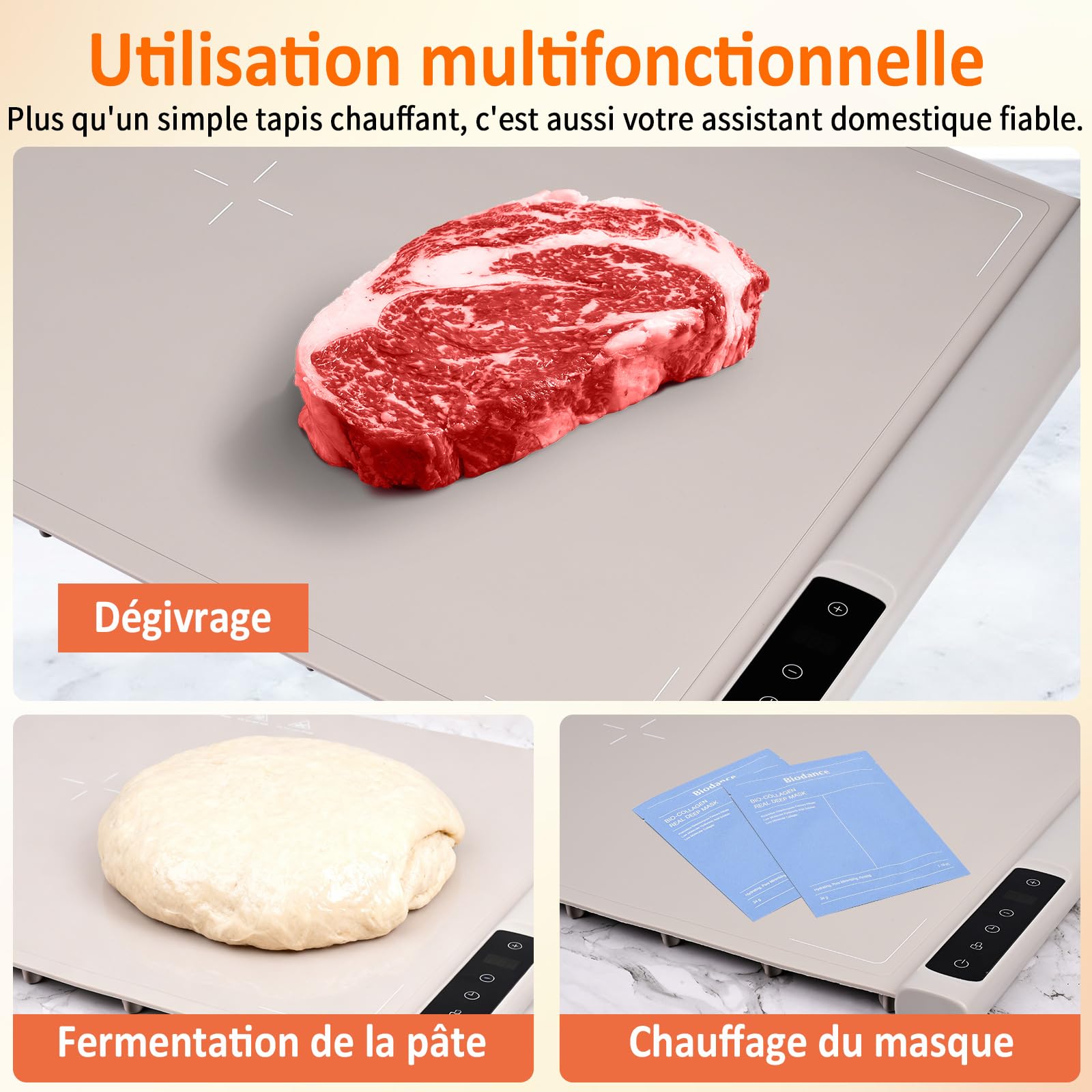 Chauffe Plat Électrique Plaque Chauffante Pliable Portable avec Température Réglable Chauffe Plat pour Aliments pour Fêtes, Buffets, Réunions de Famille, Chauffe-Assiette Alimentaire