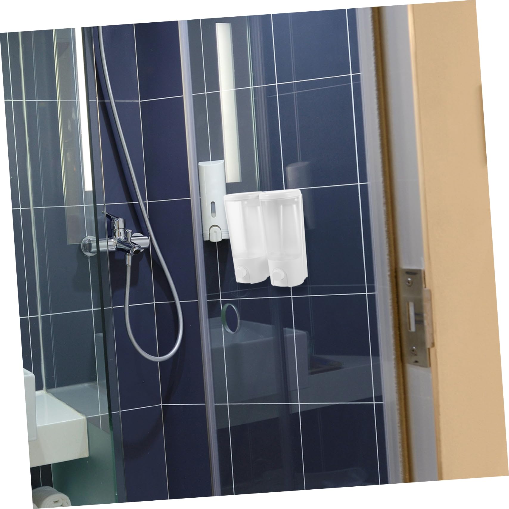 VOSAREA Distributeur de Savonnette Mural 400ml, Plastique, Pompe Souple à Pression, pour Shampoing et Savonnette, la Cuisine et Restaurant