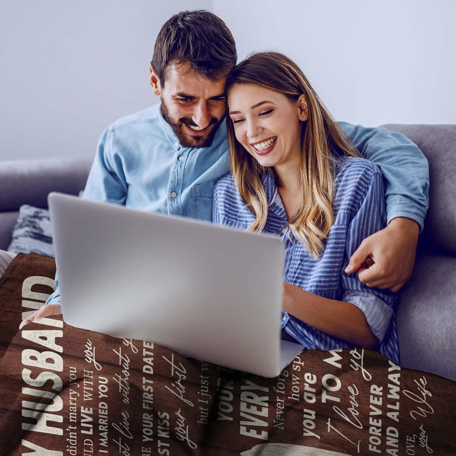 Husband Gifts, Husband Gifts for Valentines Day, Birthday Present for Hubby, Anniversary Wedding Present for Him, I Love You for Him Throw Blankets 60"x50" - Image 3