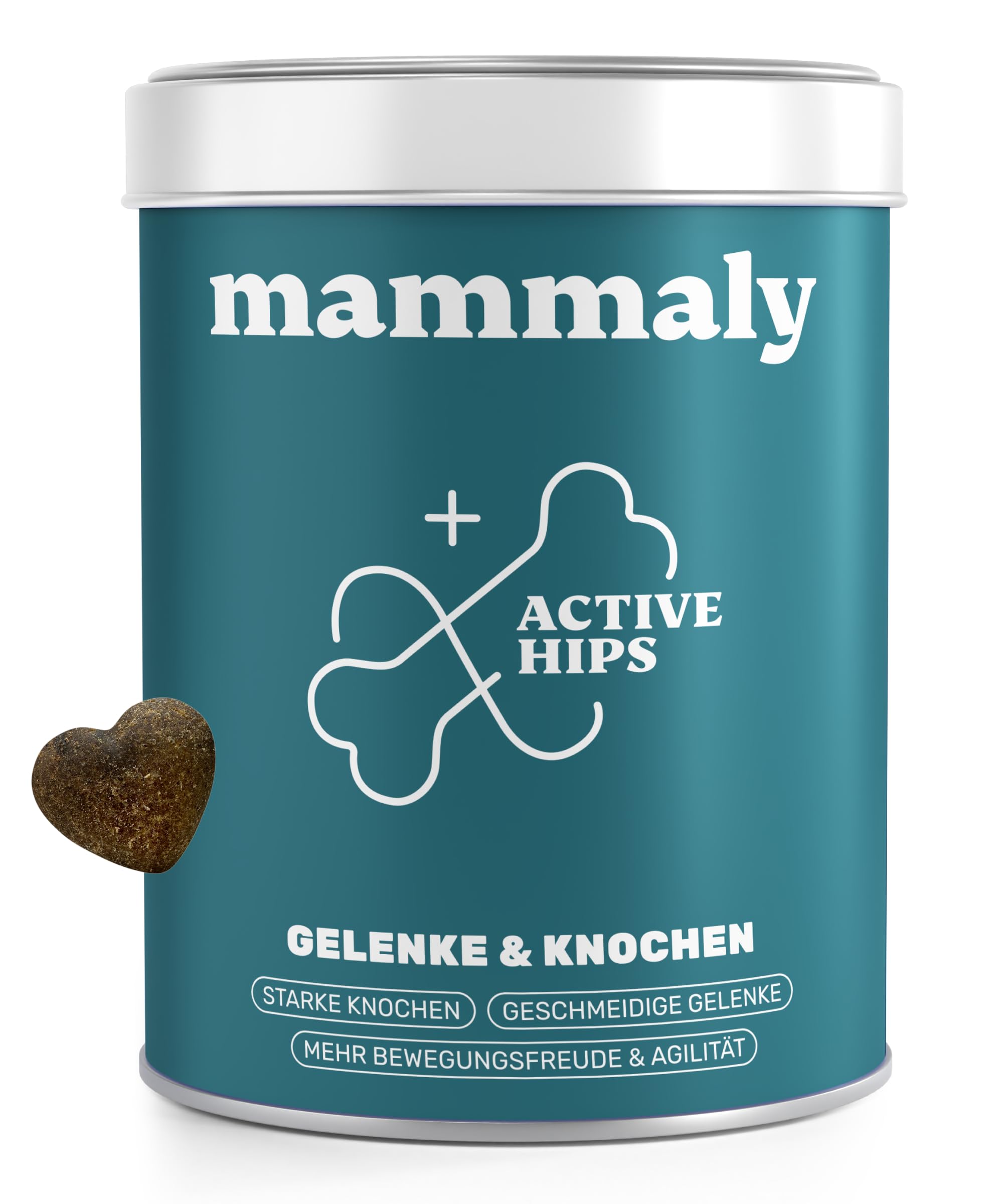 mammaly Gelenk-Snacks 11-in-1 Grünlippmuschel Hund Gelenktabletten - Active Hips (60 Leckerli, 175 g)
