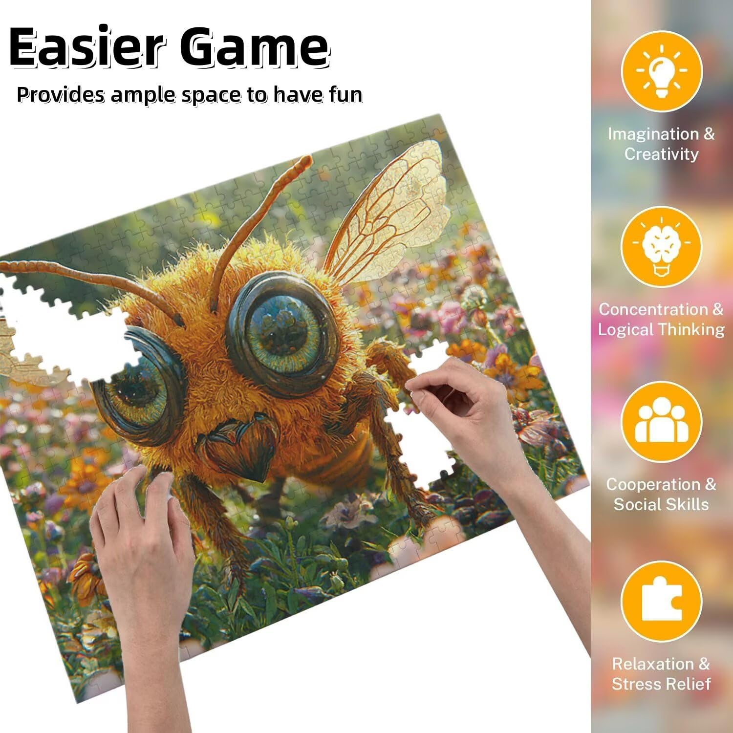 Puzzle układanki, 6000 sztuk klasycznych układanek, pszczoły łamigłówki relaksacyjne inteligencja, trudne trudne puzzle dla dorosłych wymagające puzzle gra rodzinna, prezent dla miłości, przyjaciela