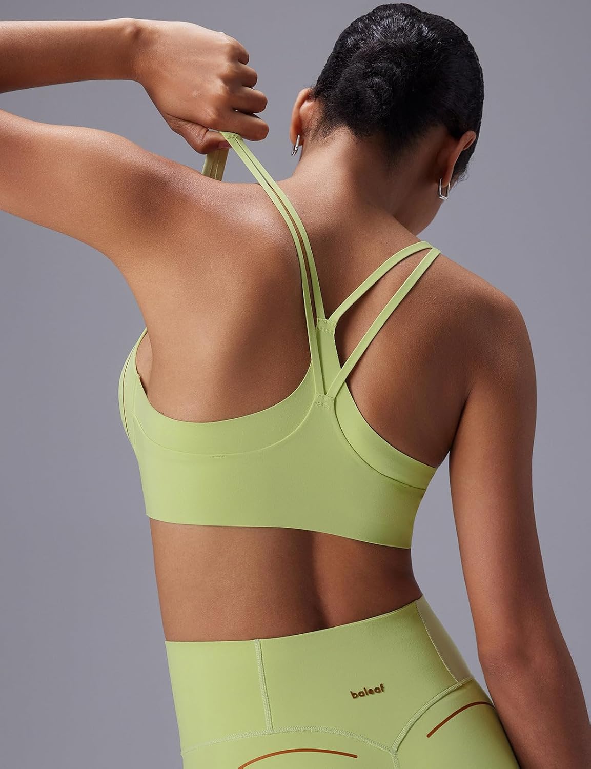baleaf Freeleaf Broadway Womens High Impact Sports Bra, Wirefree Padded Spaghetti Strap Dance Yoga Workout Bra