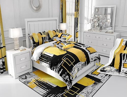 Miniatura 5 de Manfei Manta abstracta moderna geométrica para sofá, manta de cama negra y blanca dorada para niños y niñas, decoración de habitación, manta de