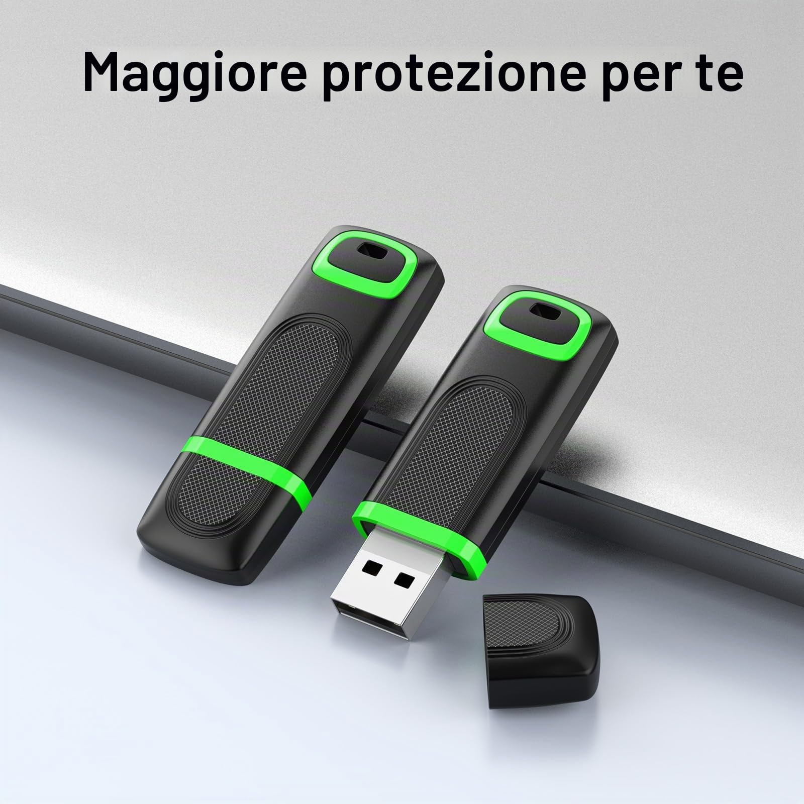 KEXIN 32 GB Chiavetta USB 10 Pezzi USB Pen Drive Chiavette USB Cap Penna Memoria Flash Unità Pennetta Thumb Drive Pendrive Memoria Stick USB Flash Drive Per PC Tablet TV Auto (Verde)