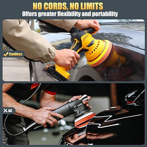 Miniatura 5 de Pulidor inalámbrico de coche compatible con batería Dewalt de 20 V, pulidor eléctrico para detallespulidoencerado (batería no incluida)