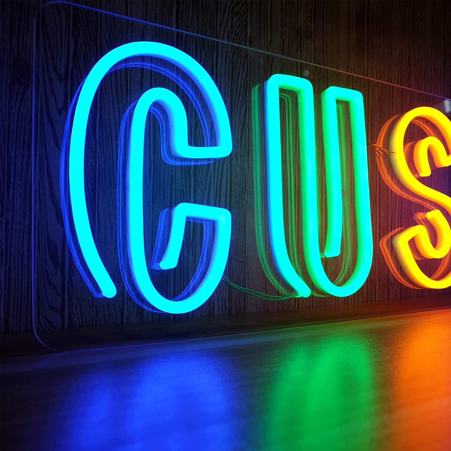 Lumineuses Enseignes au Néon LED Personnalisé, Signe De Lumiére De Nuit pour la Décoration Murale Bar Boutique Fête Mariage Cadeau Danniversaire