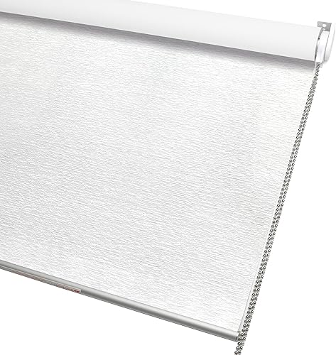 Miniatura 8 de ALLBRIGHT - Persianas enrollables 100 % opacas con tejido jacquard a rayas, cortinas de ventana sin cordón, protección UV, tela fácil de instalar