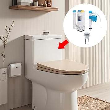 T Tulead Toilet Dual Flush Valve 2.5, Fill Valve 1/2, Push Button 1.88