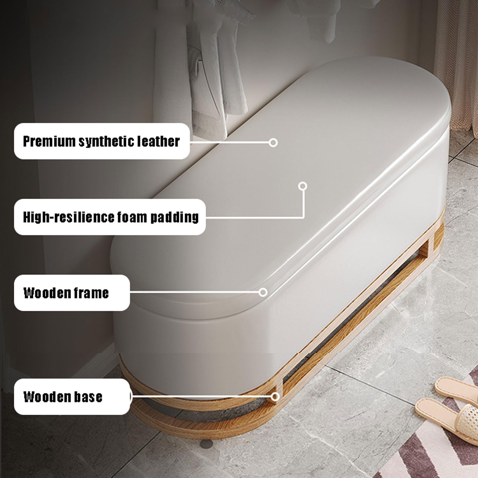 Nowoczesna ławka do przechowywania wejściowa wyściełana ławka na buty do rustykalnego domku wejściowego khaki 120 x 43 x 42 cm - stylowe i funkcjonalne rozwiązanie meblowe