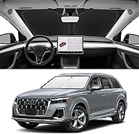 Vista 113 de Parasol de parabrisas de ajuste personalizado para Nissan Titan 2017-2024, bloquea los rayos UV y el calor, parasol de ventana delantera, fácil