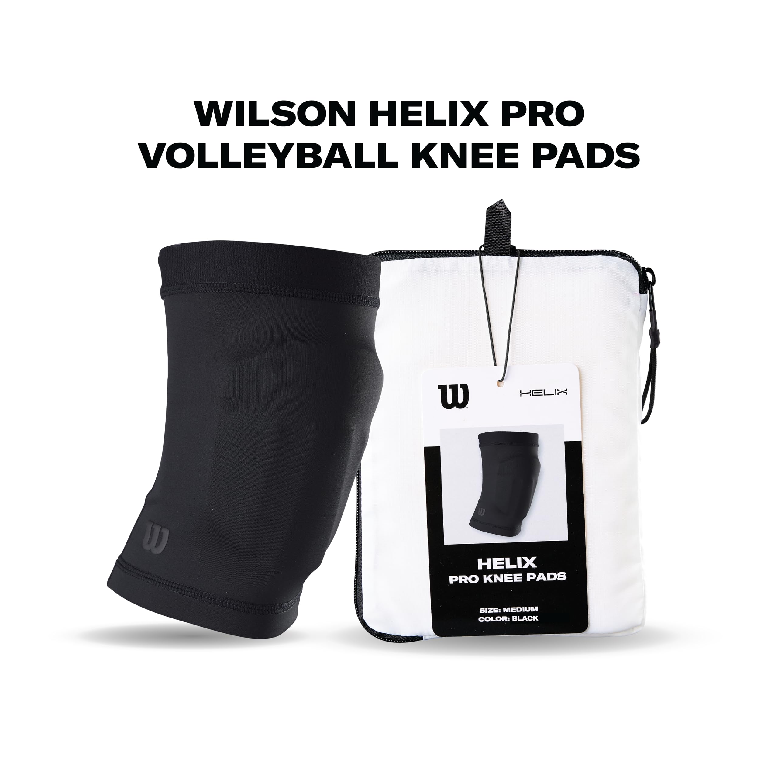 Wilson Helix Pro - Rodilleras de voleibol, pequeñas, color negro