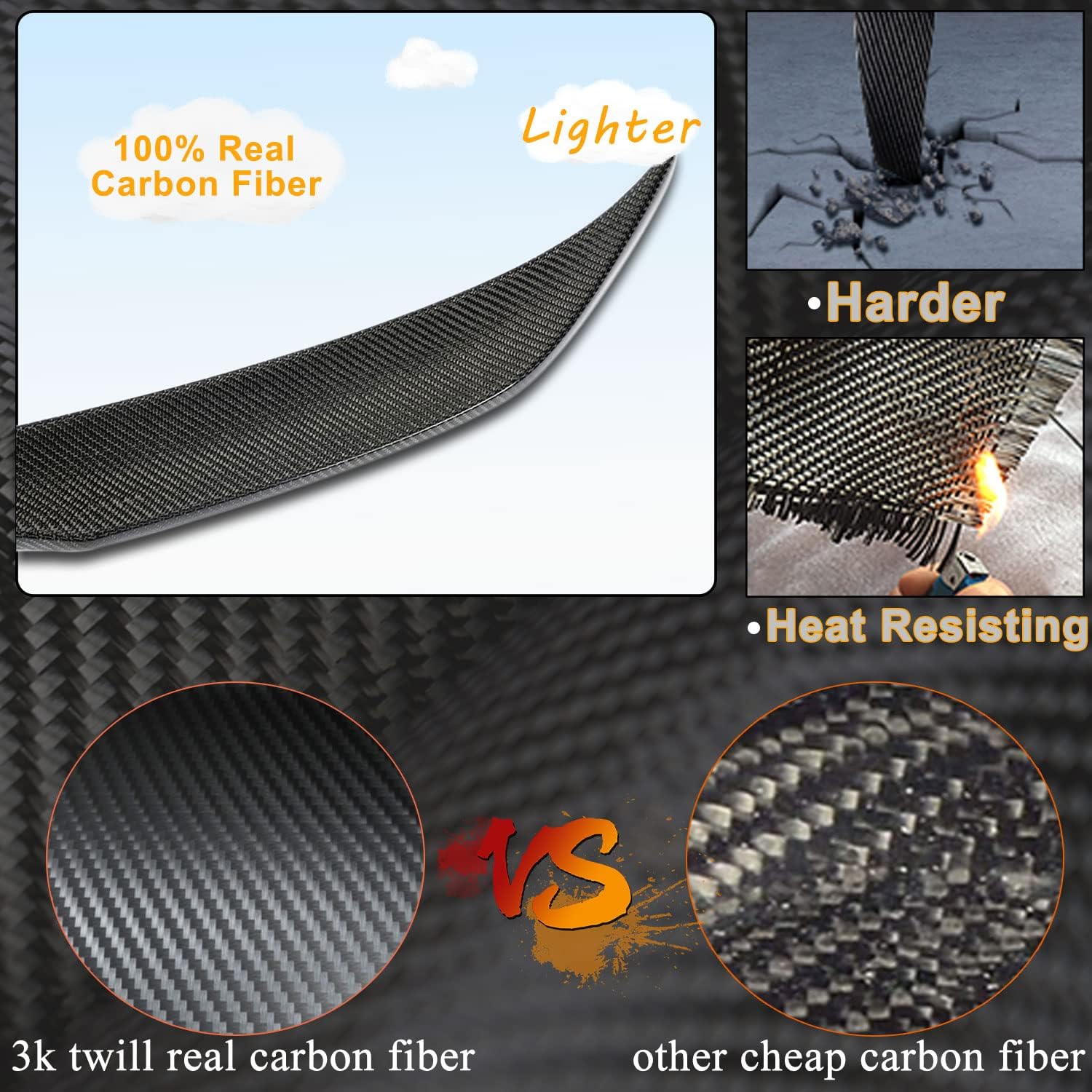 MCARCAR KIT Real Carbon Fiber Trunk Spoiler for BMW 5 Series G30 and F90 M5 2017-2023 Rear Boot Highkick Wing Lip 520i 530i 540i Facotry Outlet