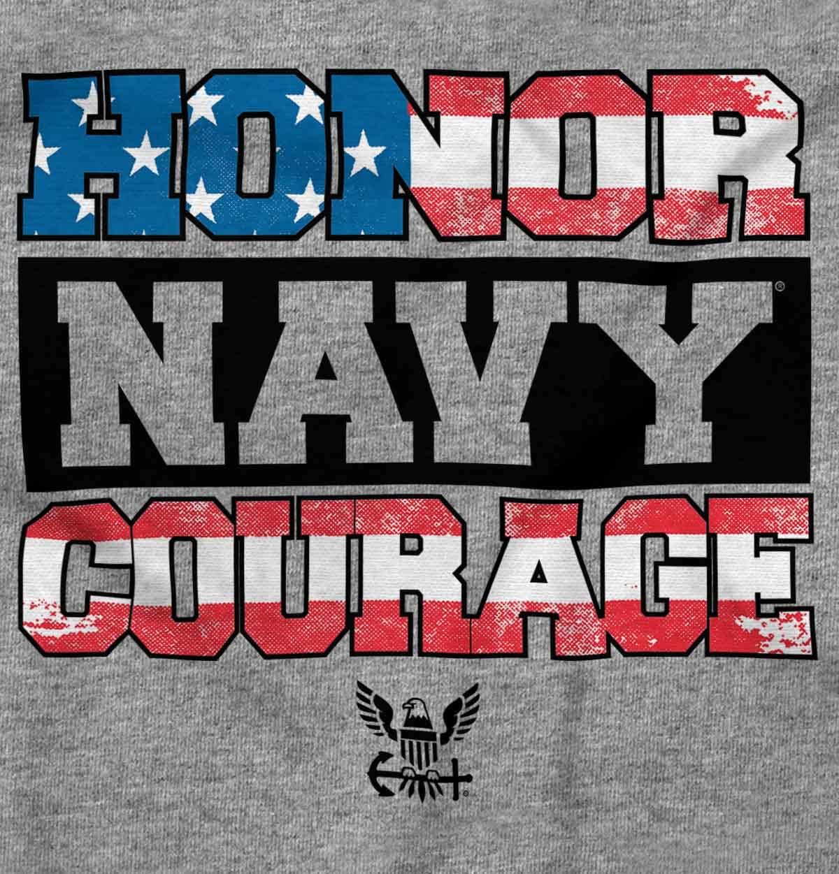 Brisco Brands US Navy Honor Courage American Flag Baby Romper Boys or Girls
